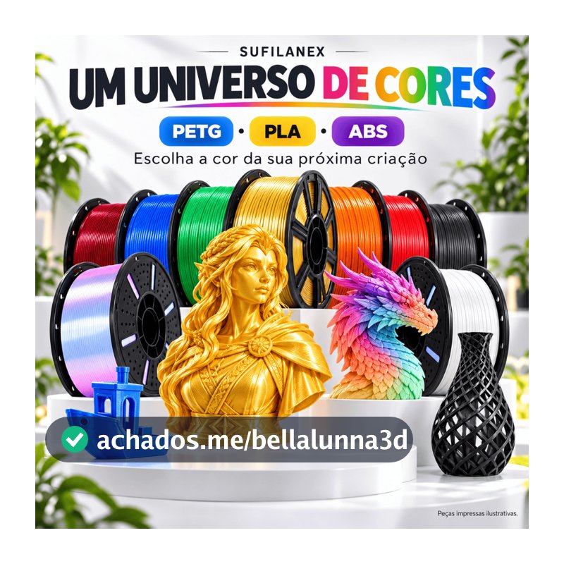 Filamento PETG e PLA 1,75mm 1kg p/ Impressora 3D,Alta Resistência e Brilho Profissional,Várias Cores