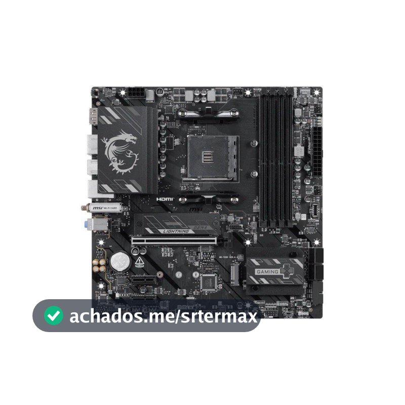 Placa-Mãe MSI B550M Gaming Plus WiFi6E, AMD AM4, DDR4, Wi-Fi 6E, Bluetooth 5.2, Preto e Prata - B550M GAMING PLUS WIFI6E