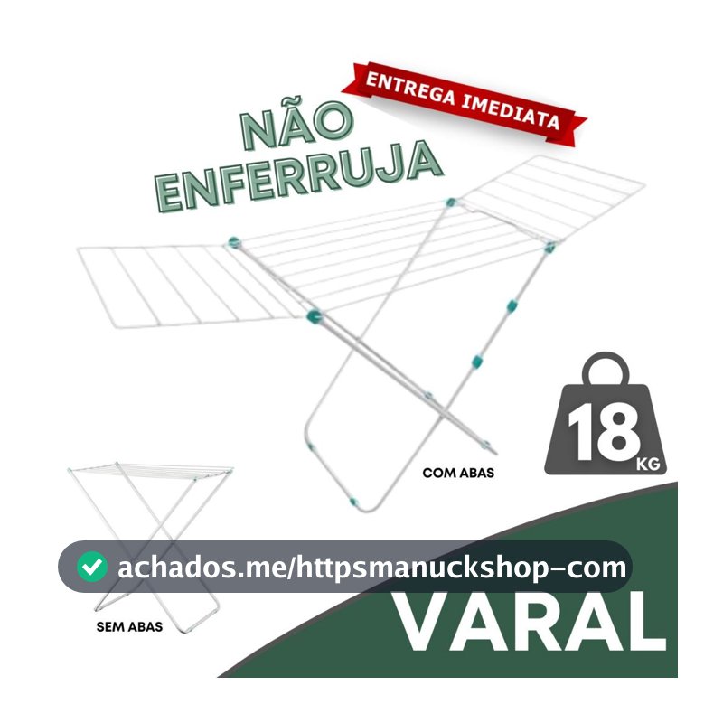Varal De Chão Reforçado Inox Retrátil Grande