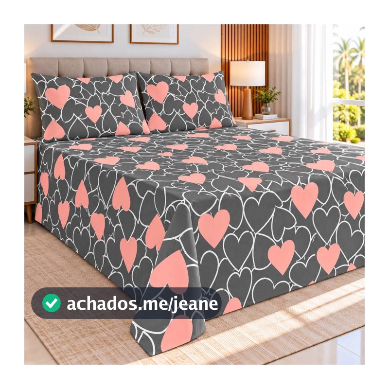 Jogo de Cama 3 Peças Queen ou Casal Estampado 450 Fios Percal Premium Toque Suave de ALGODÃO