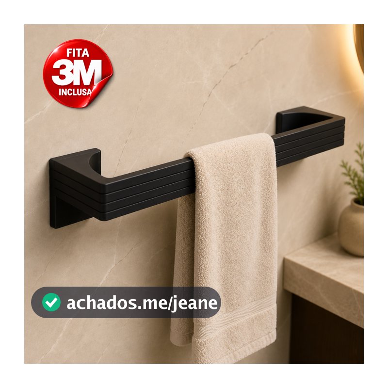 Porta Toalha de Rosto Sem Furo Adesivo Toalheiro de Parede Suporte Organizador para Banheiro Lavabo Casa