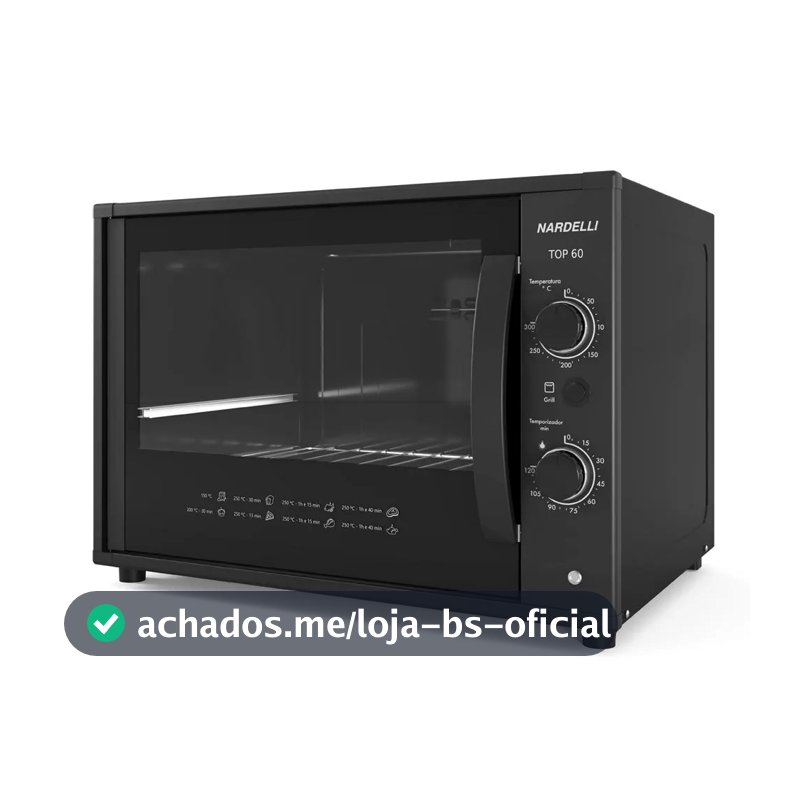 Forno Elétrico De Bancada Nardelli Top 60 Preto 1750W 60 Litros 127V