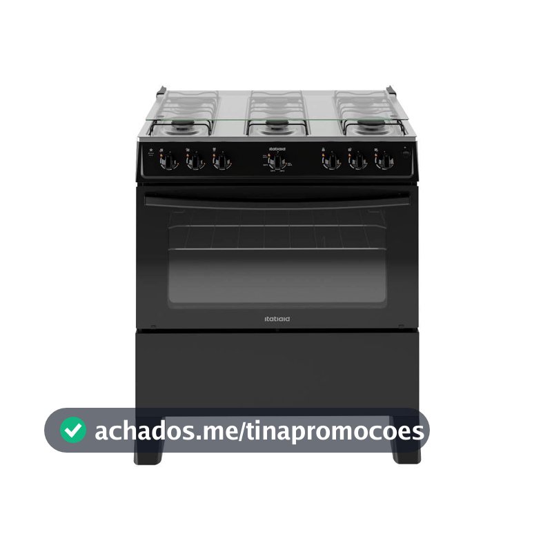 Fogão Itatiaia Star New Piso 6 Bocas Preto Mesa de Inox Bivolt 3700000474