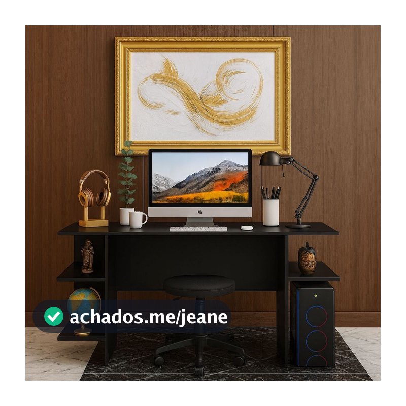 Escrivaninha Mesa Gamer para Computador - Ideal para Escritório, Quarto e Home Office - Cor Preto