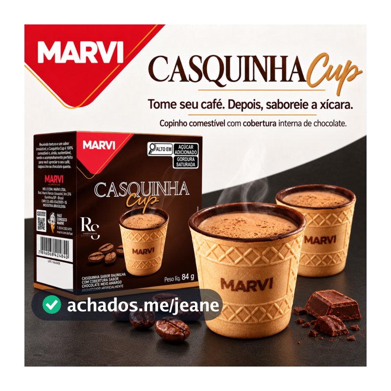Casquinha Cup Marvi Copo Comestível Marvi com Chocolate