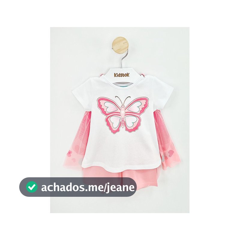 Pijama Menina Borboleta Brilha no Escuro c/ Capa - Kyly