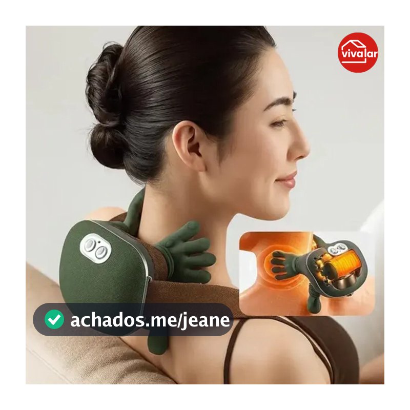 Massageador Ergonômico de 8 Pontos para Pescoço e Ombros, Alívio Profundo Portátil