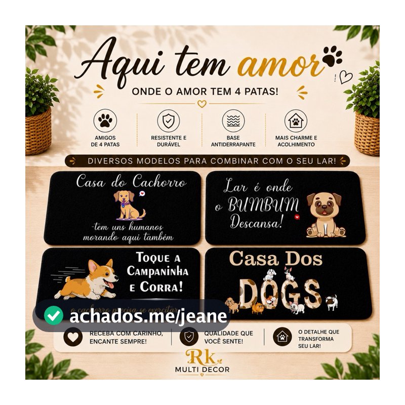🔥 QUEIMA DE ESTOQUE – TAPETES DE ENTRADA ANTIDERRAPANTES 🔥 - PET - CACHORROS