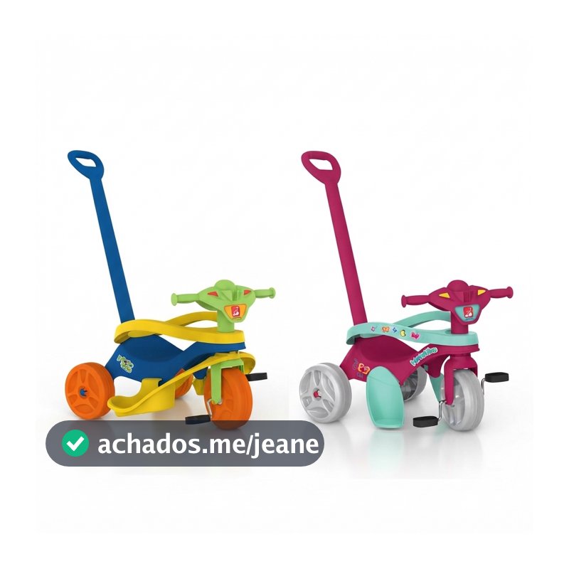 TRICICLO INFANTIL PASSEIO E PEDAL BRINQUEDO BANDEIRANTE