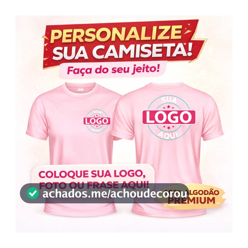 CAMISA UNISSEX COM 100% ALGODÃO ESTAMPADA SUA FRASE ART LOGO UNIFORME FOTO PERSONALIZADA CONFORTAVEL