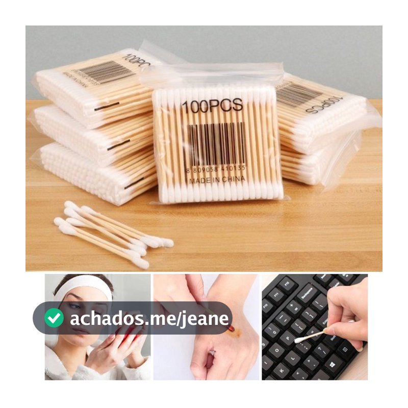 Kit 100/200/300 unid Cotonete hastes flexíveis de madeira de bambu Natural orgânico biodegradável e ecológico