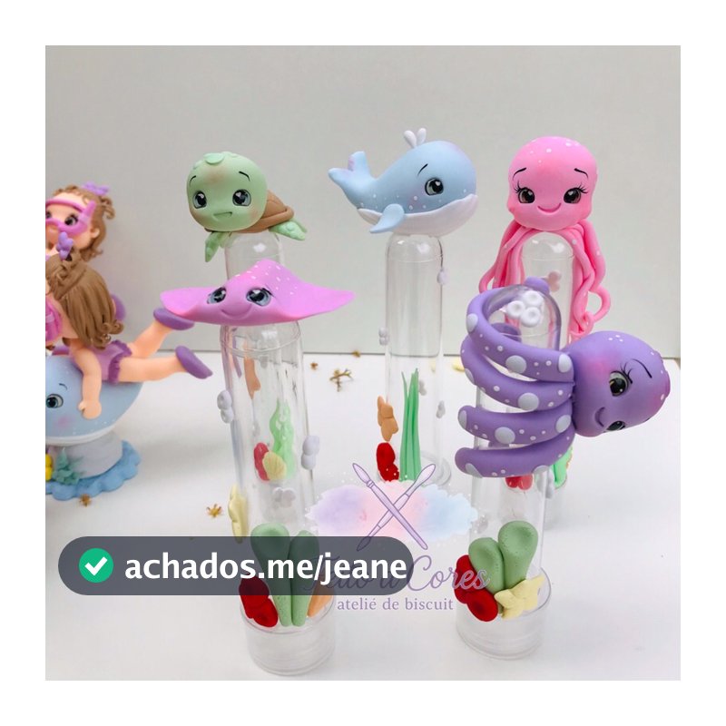 Tubetes lembrancinhas personalizados fundo do mar- 10 unidades