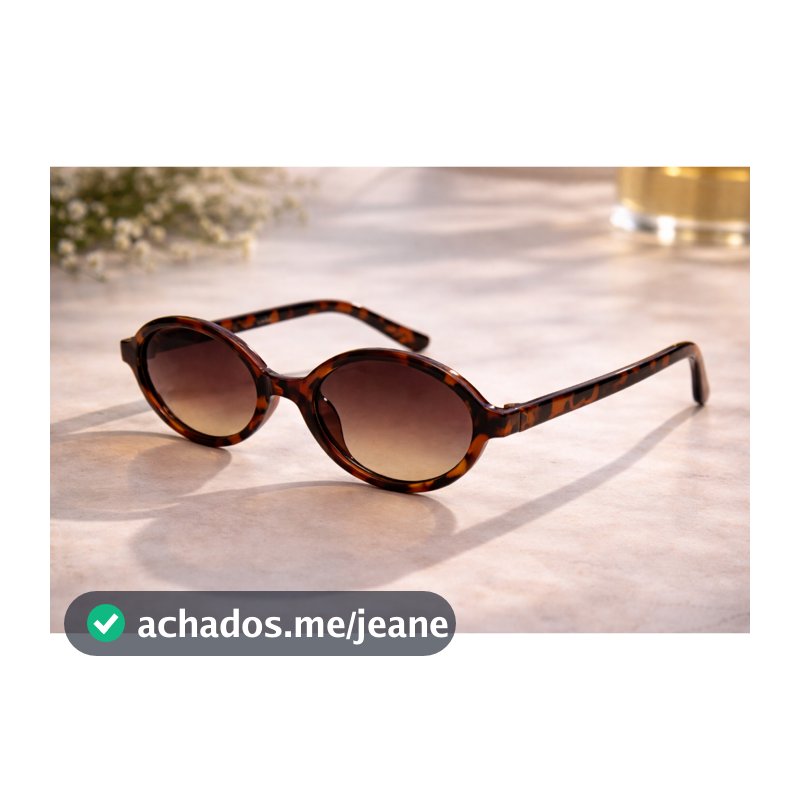 Óculos de sol feminino oval retrô, padrão tartaruga, estilo moderno