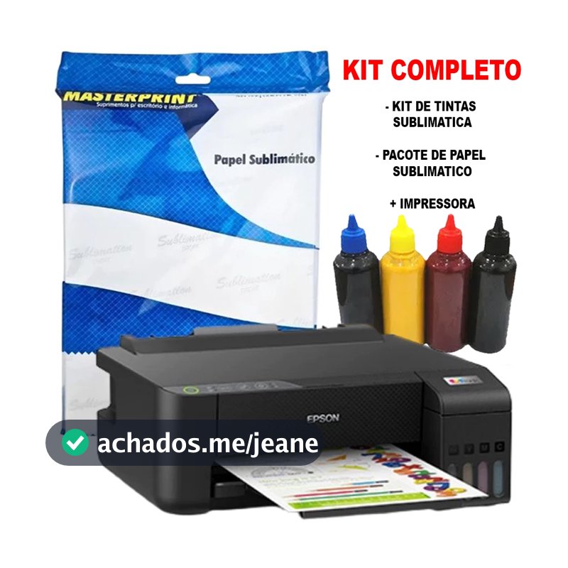 Impressora Sublimática Epson L1250 Kit Completo Impressora, Papel e Tinta para Estampas Gerais