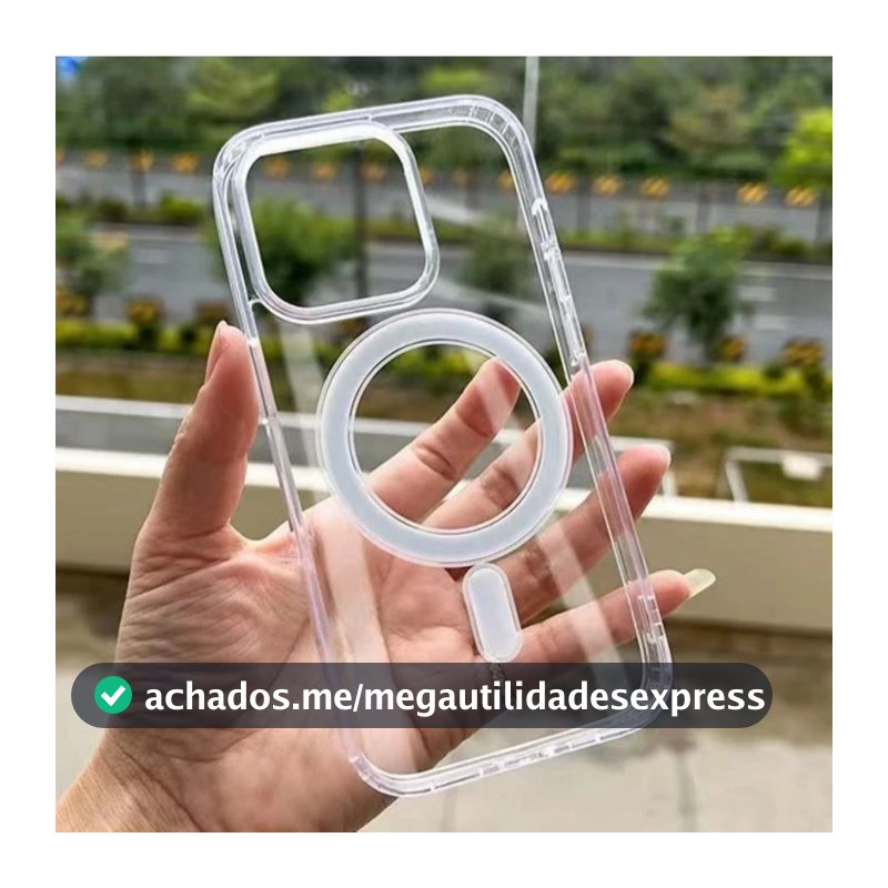 Capa Capinha Para Carregador Sem Fio Transparente Compativel com IPhone 11 12 13 14 15 16 17 Pro / Pro Max