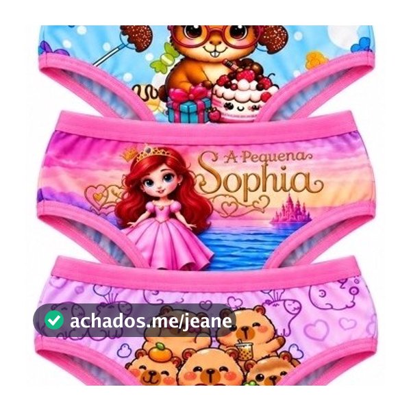 KIT 5 /10 CALCINHAS_CALÇOLINHAS INFANTL ESTAMPADAS COM PERSONAGENS