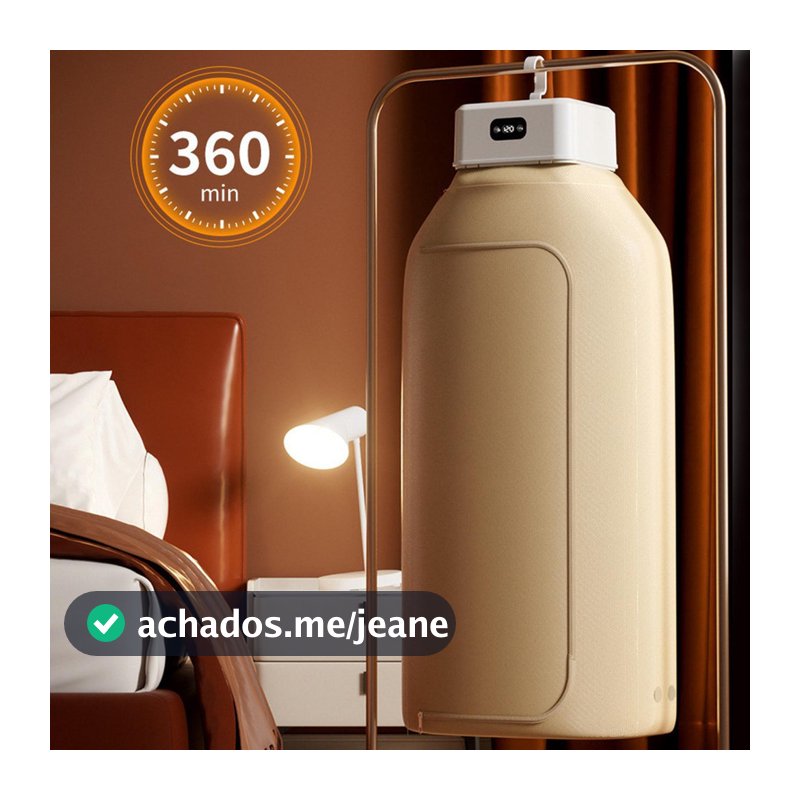 Secadora de Roupas Compacta 600W Silenciosa, com Temporizador e Secagem