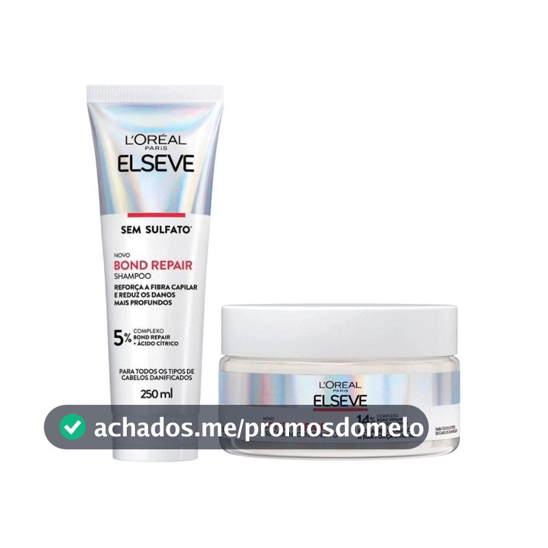 Kit Elseve Bond Repair: Shampoo 250ml + Creme 200g - Reconstrução Capilar Profunda