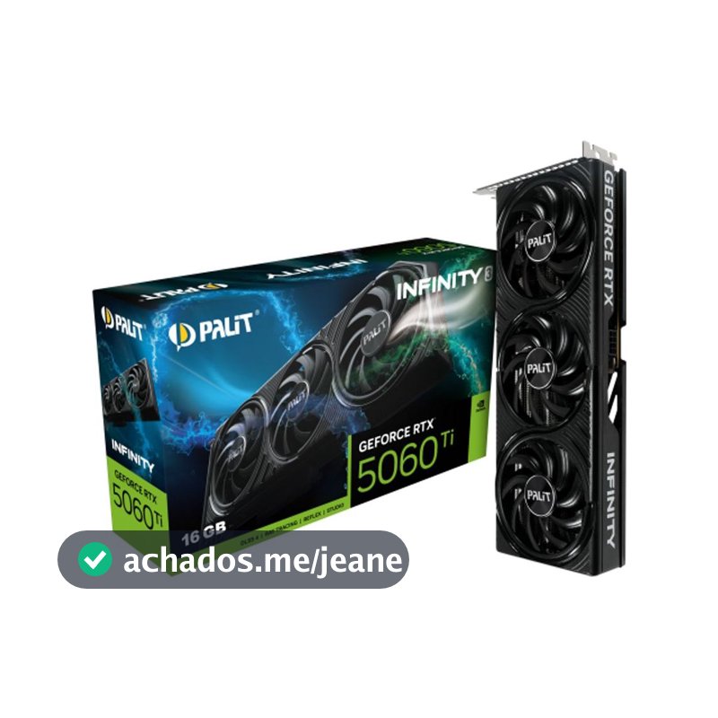 Placa de Vídeo Palit NVIDIA GeForce RTX 5060 Ti Infinity, 16GB GDDR7 - NE7506TS19T1-GB2061S