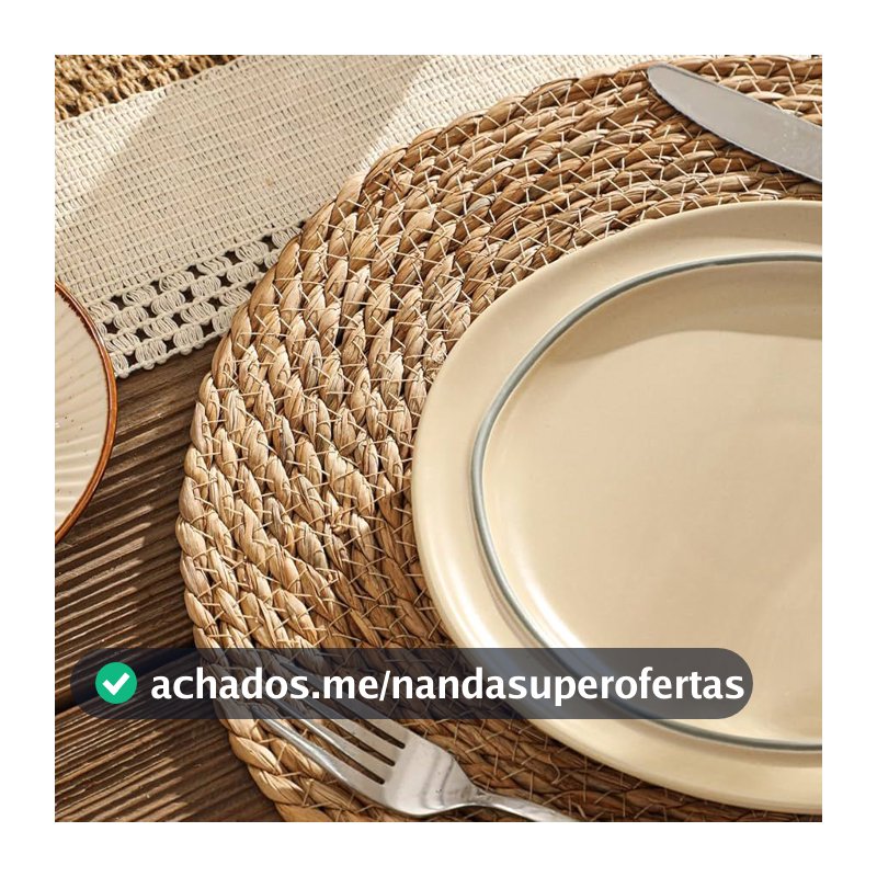 Kit Jogo Americano de Palha 35cm Mesa Jantar 1, 4 ou 6 peças