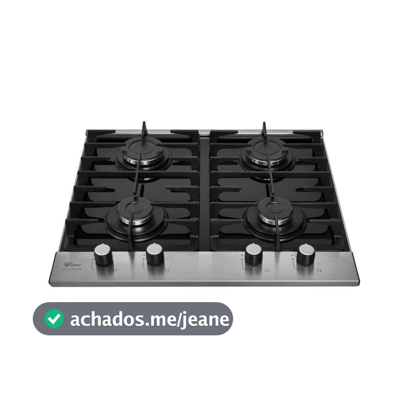 Cooktop Fischer Platinium 4 Bocas Vidro Preto Bivolt 33800-92121
