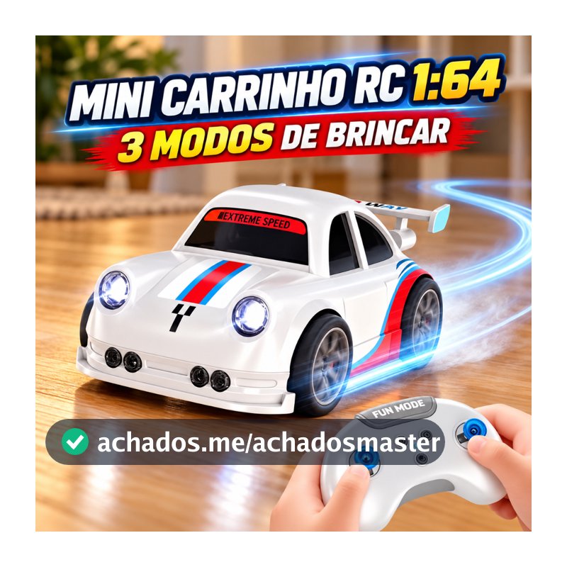 Mini Carrinho RC 1:64 Controle Remoto 2.4G Drift Sensor Inteligente Luzes e Sons Brinquedo Infantil