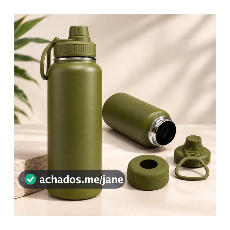 Garrafa Inox Térmica Com Capinha Protetora De Silicone Antiderrapante