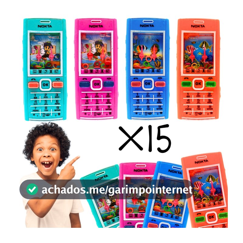 15 Jogos Joguinho Brinquedo Argola Aquaplay Celular Vídeo Game Joystick Prenda Lembrancinha Atacado