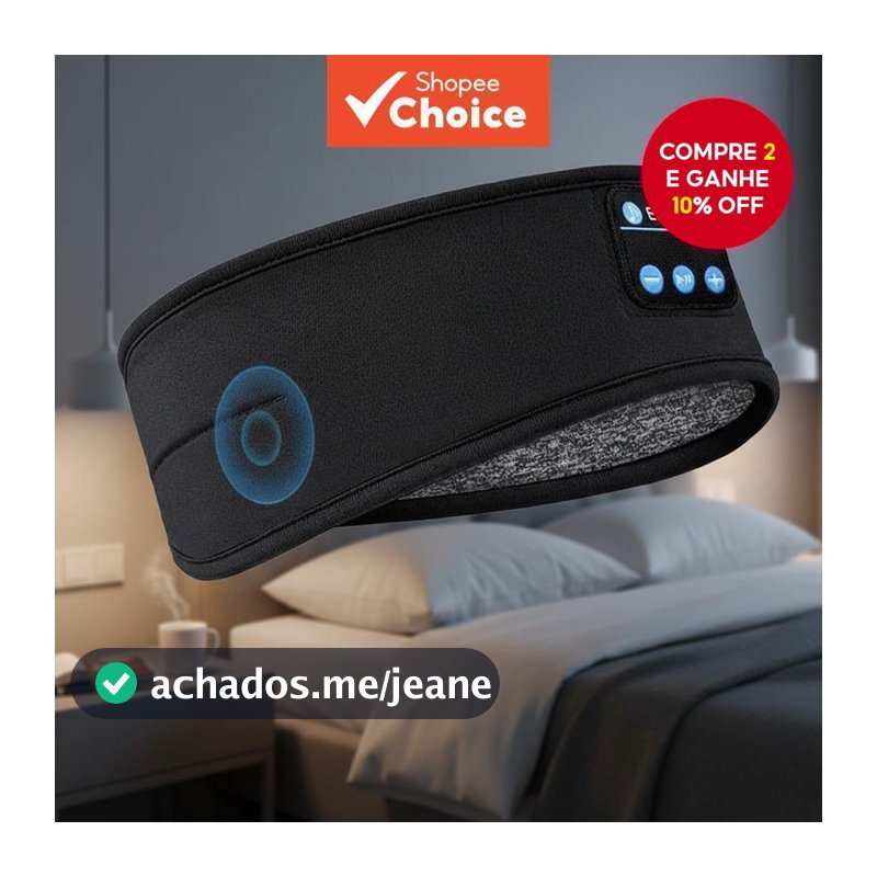 Faixa de Cabeça Bluetooth Sem Fio com Alto-falante, Fone de Ouvido para Dormir, Máscara de Olhos com Música Integrada