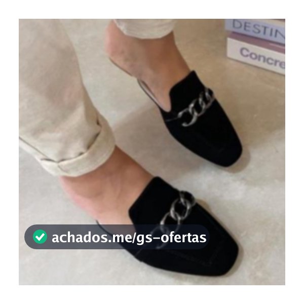 Mule Feminino Bico Quadrado Muller Sandália Corrente