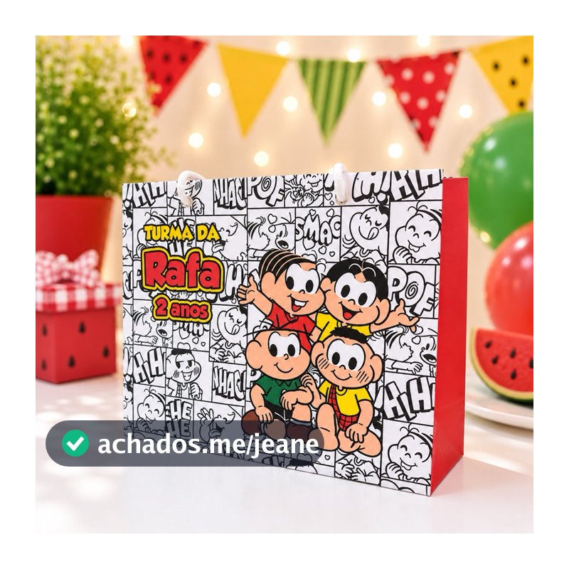 Sacolinha Sacola Personalizada | Chá de bebe | Lembrancinha Turma da Mônica