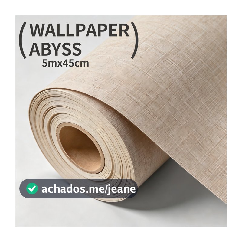 Papel de Parede Textura Linho Bege 5m - Resistente, Decoração Moderna para Ambientes Internos