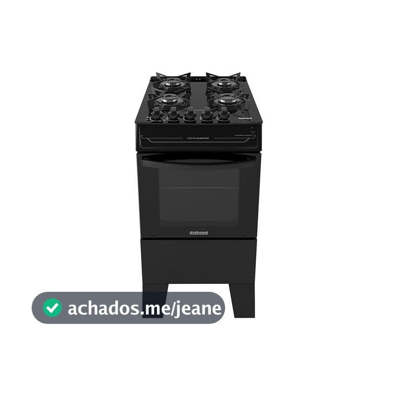 Fogão Itatiaia 4 Bocas Electra Glass Plus Preto Bivolt
