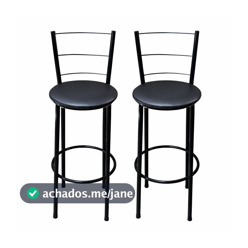 Kit 2 Banquetas Altas Desmontáveis Balcão Cozinha Área Gourmet Aço Estofada