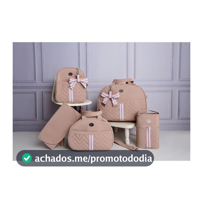 kit bolsa maternidade luxo e fita