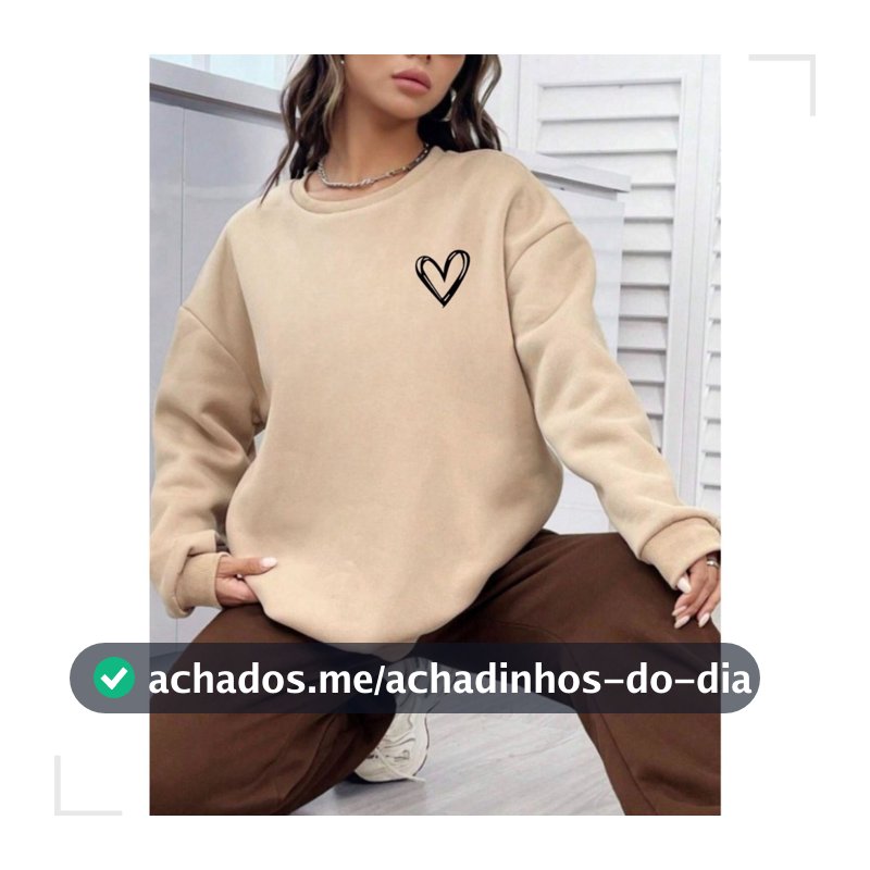 Moletom Feminino Blusa de Frio Casaco Grosso Sem Capuz Flanelado Estampado Quentinho Lançamento
