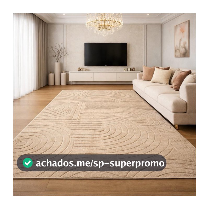 Tapete 3,00x2,00 Geométrico Alto-Relevo Premium Antiderrapante Sala Quarto