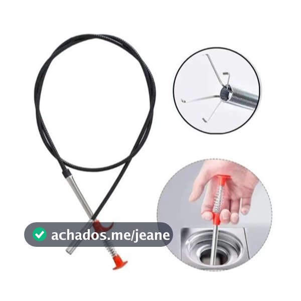 Desentupidor Flexível 85cm/1,60m com Garras Pinça – Limpador para Ralos, Pias e Canos