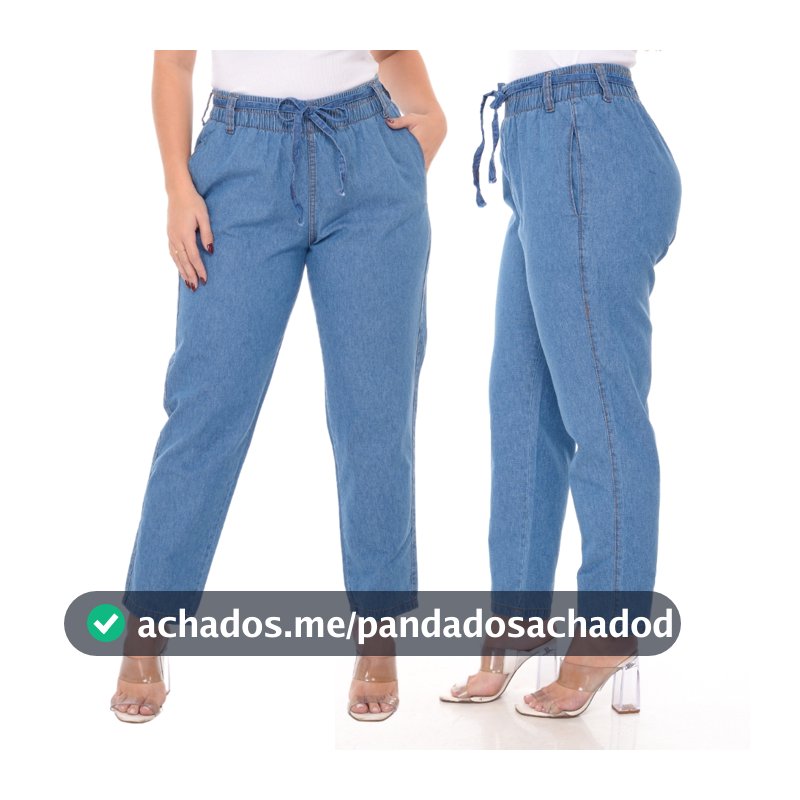 Calça Jeans Feminina Cintura Alta Capri Tecido Leve