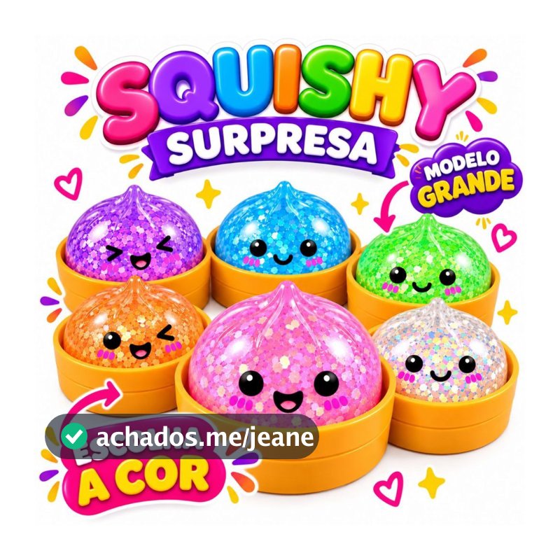 Squishy Grande 8,5 Cm Brinquedo Squish Colorido Antiestresse Bolinho Fofinho Macio Tamanho Grande