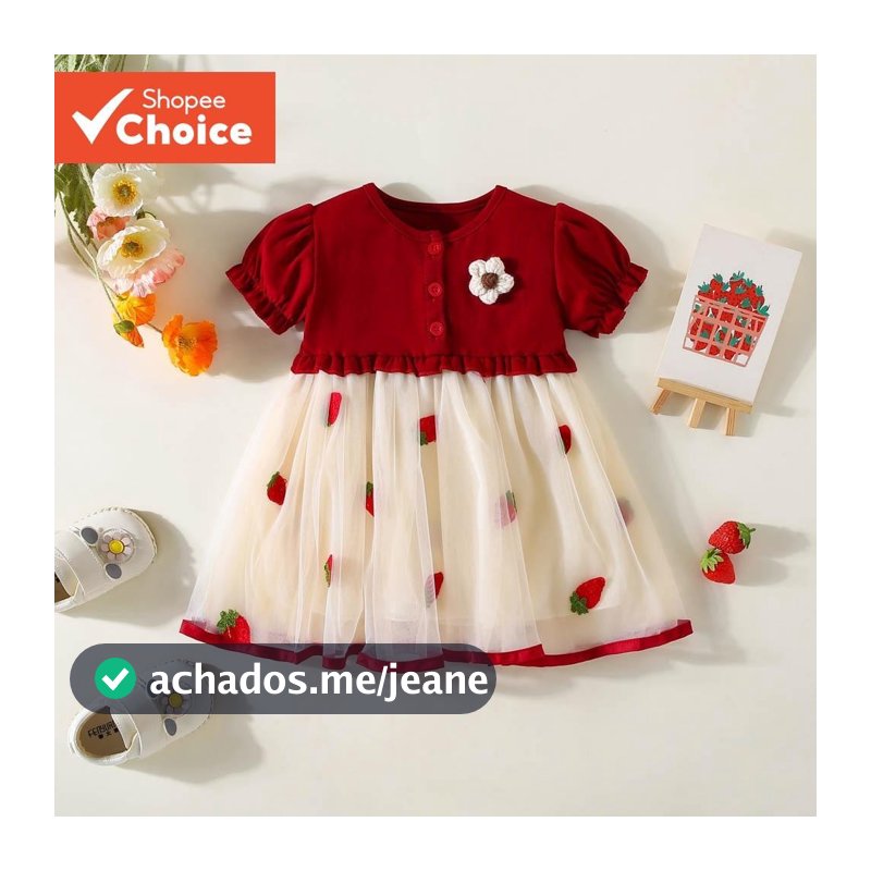Vestido De Princesa Para Bebês Meninas , Manga Curta Vermelha , Roupa Formal Festa De Casamento Crianças De 9 Meses A 3