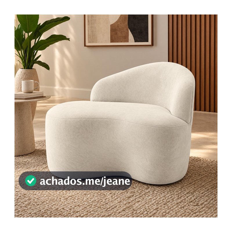Mini Sofá Aurea Orgânico 2 Lugares Curvo Design Elegante Suede Minimalista