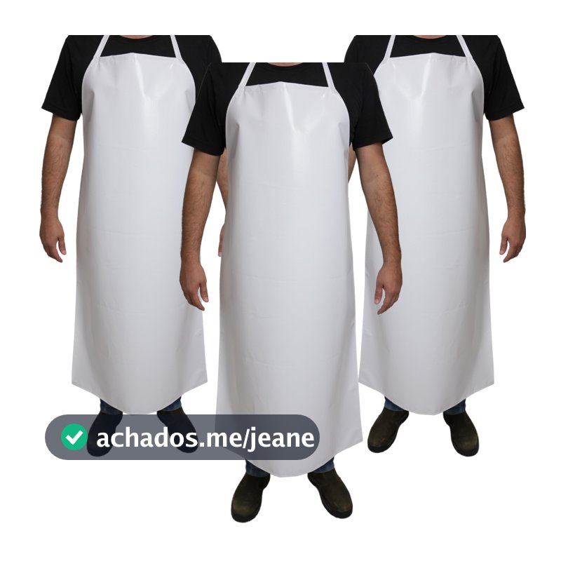 3x Avental Branco Impermeável Resistente Açougue Cozinha