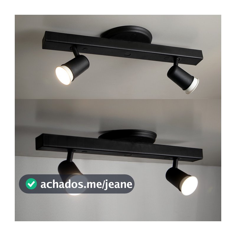 Trilho Eletrificado 2 Spot Led GU10 MR16 Canopla Tampa Cega