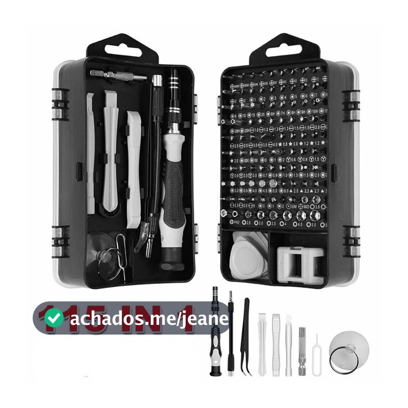 Kit Ferramentas 115 Peças Jogo Mini Chaves Precisão Multiuso Celular Notebook Tablet