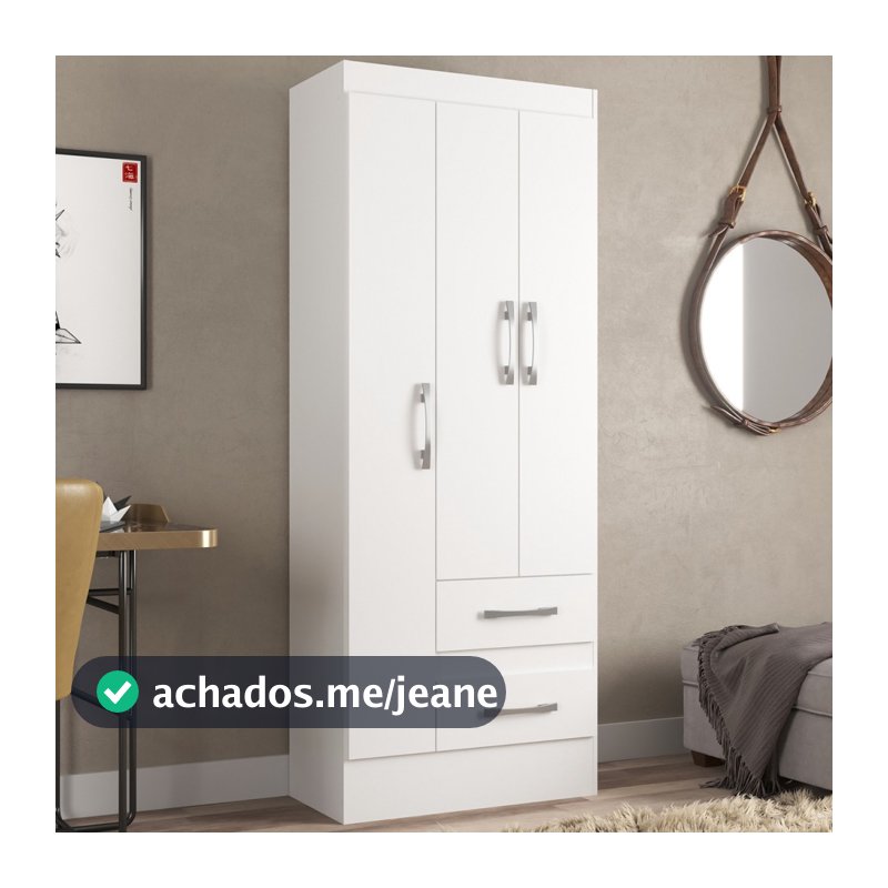 Guarda-Roupa Solteiro Nobre 3 Portas 2 Gavetas - Direto Sim