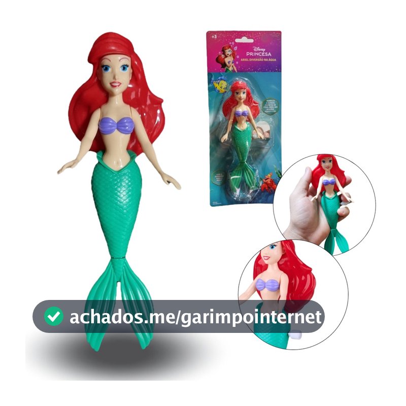 Princesa Ariel Boneca Sereia Nada Na Agua Princesas Disney