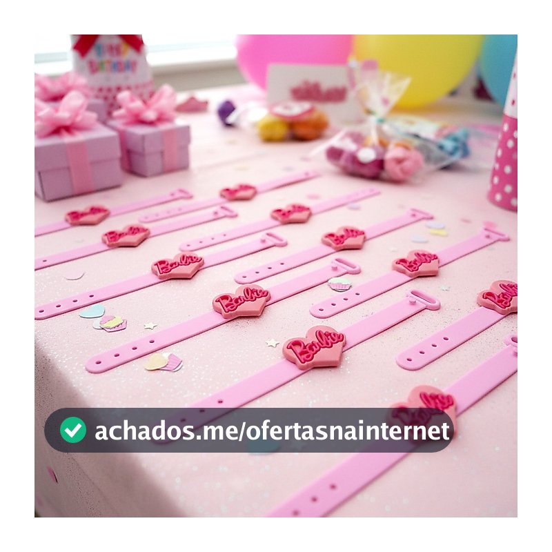 lembrancinha Barbie pulseira Ajustevel10un Lembrancinha De Festa tema festinha menina