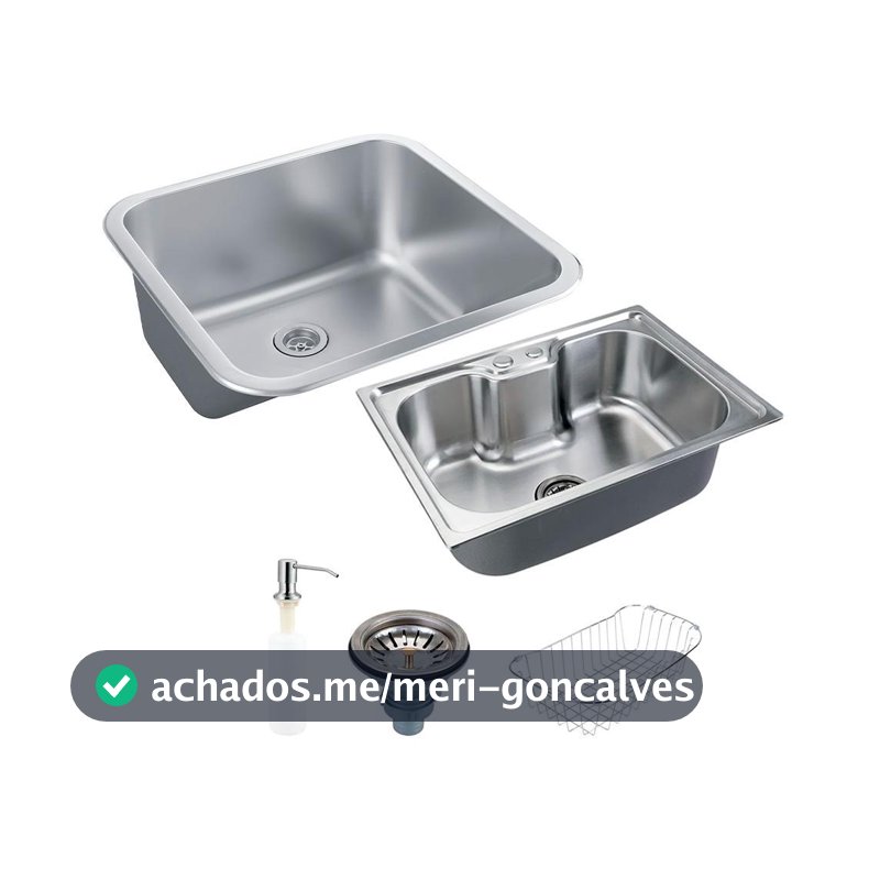 Kit Tanque Aço Inox e Cuba Para Cozinha Nawa Pingoo