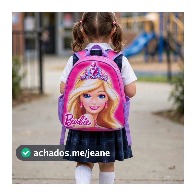 Mochila Infantil Barbie Princesa Menina Feminina Bolsa Creche e Passeio Desenho Personagens Filme Resistente Criança